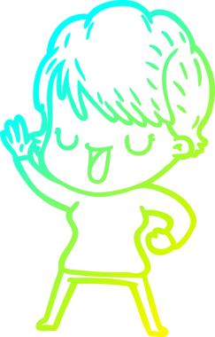 Bir insan tarafından çizilmiş bir karikatür kadın çizimi.