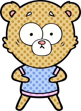 Bir insan tarafından çizilmiş bir çizgi film karakteri.