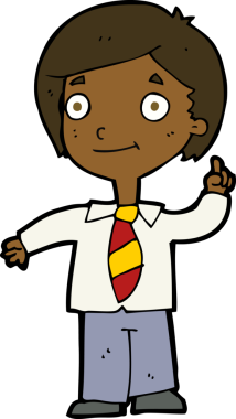 Bir insan tarafından çizilen soruyu cevaplayan karikatür okulu çocuğu.