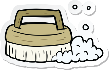 Bir insan tarafından çizilmiş bir karikatür fırçasının çıkartması.