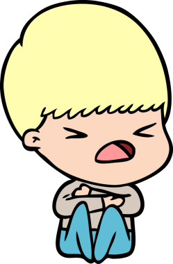 Çizgi film bir insan tarafından çizilmiş stresli adam