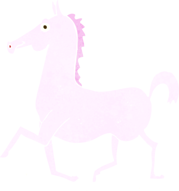 Bir insan tarafından çizilmiş çizgi film atı.