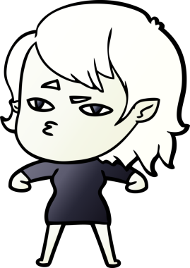 Bir insan tarafından çizilmiş vampir kız çizgi filmi.