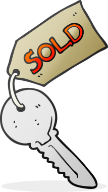 Bir insan tarafından çizilmiş yeni ev anahtarı.