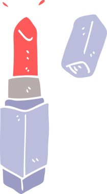 Bir insan tarafından çizilmiş düz renkli ruj çizimi