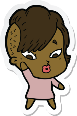 Bir insan tarafından çizilmiş bir karikatür çıkartması.