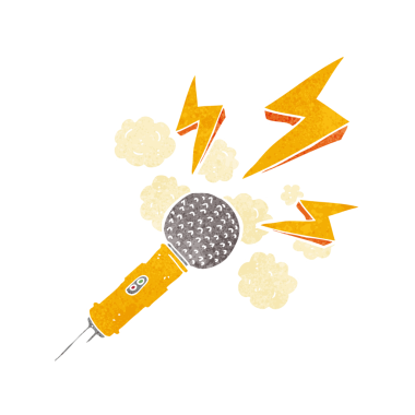 bir insan tarafından çizilmiş çizgi film mikrofonu