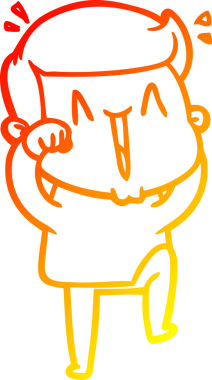 Bir insan tarafından çizilmiş, heyecanlı bir çizgi film çizimi.