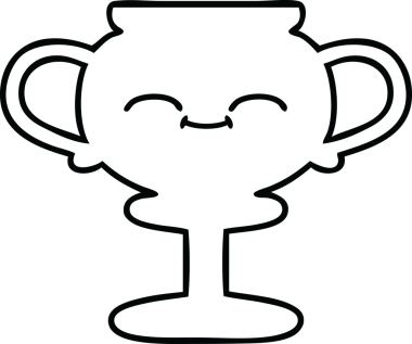 Bir insan tarafından çizilmiş bir kupanın çizgi çizimi