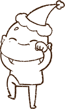 Bir insan tarafından çizilen Noel Dostu Kömür Çizimi