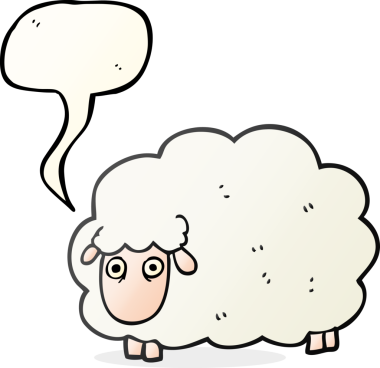 Bir insan tarafından çizilmiş serbest konuşma balonu osuruklu koyunlar.