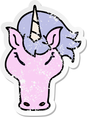 Bir insan tarafından çizilmiş tek boynuzlu atın garip bir el yazısı.