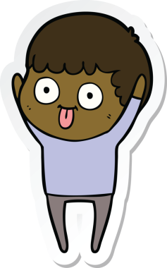 Bir insan tarafından çizilmiş karikatür adamın çıkartması.