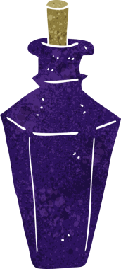 Çizgi film parfüm şişesi bir insan tarafından çizilmiş.