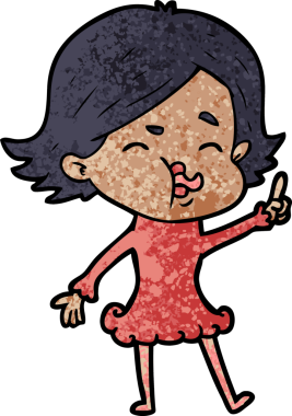 Bir insan tarafından çizilen karikatür kızı.