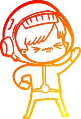 Bir insan tarafından çizilmiş bir astronot kadın çizgi çizimi.