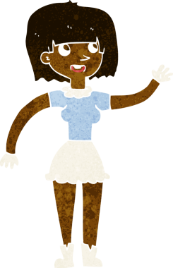 Çizgi filmdeki kız bir insan tarafından çizilmiş.