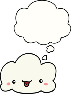 Bir insan tarafından çizilmiş düşünce baloncuklu çizgi film bulutu