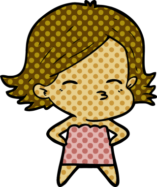 Bir insan tarafından çizilmiş karikatür kadın.