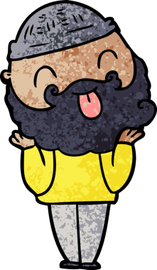 Bir insan tarafından çizilmiş sakallı bir adam.