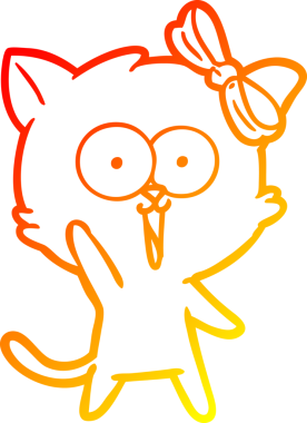 Bir insan tarafından çizilmiş çizgi film kedisinin sıcak çizgi çizimi