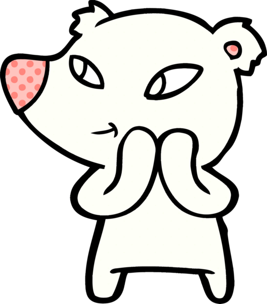 Bir insan tarafından çizilmiş kutup ayısı karikatürü