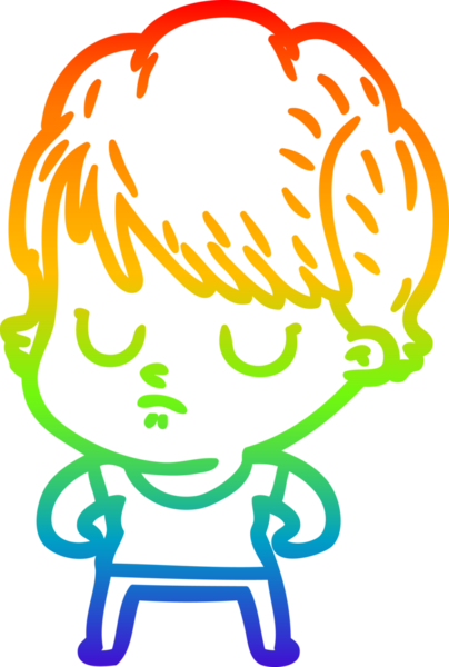 gökkuşağı gradyan çizimi bir insan tarafından çizilmiş bir karikatür kadın