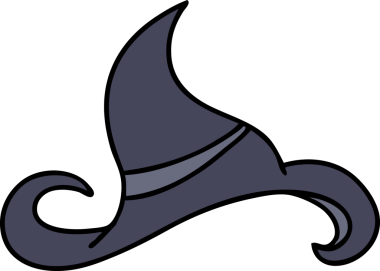 Bir insan tarafından çizilmiş ürkütücü bir cadı şapkası.