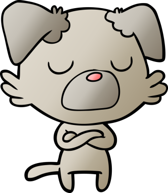 Bir insan tarafından çizilmiş çizgi film köpeği.