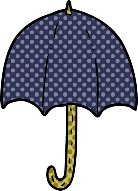 bir insan tarafından çizilmiş açık şemsiye.