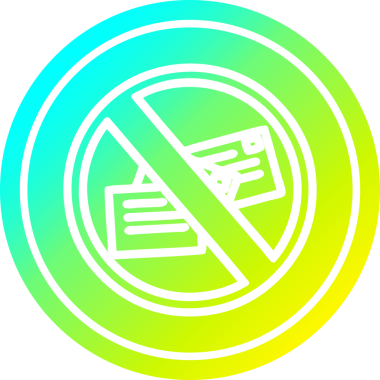 Bir insan tarafından çizilmiş havalı gradyan içeren posta dairesel simgesi yok