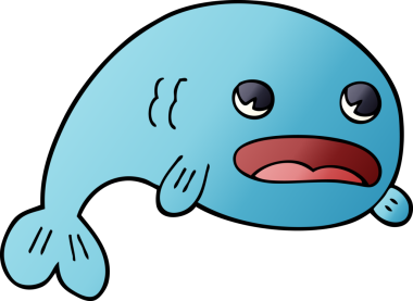 Bir insan tarafından çizilmiş bir balık karalaması.