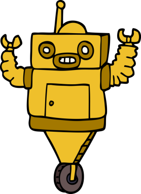 Bir insan tarafından çizilmiş karalama robotu.