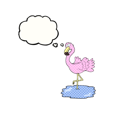 Bir insan tarafından çizilmiş serbest çizim balon flamingo çizimi.