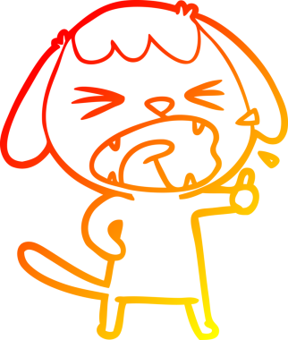 Bir insan tarafından çizilmiş şirin bir köpeğin sıcak çizgi çizimi.