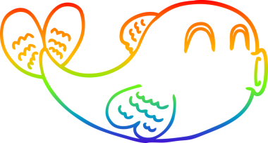 gökkuşağı gradyan çizgisi bir insan tarafından çizilmiş karikatür balığı çizimi