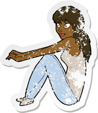 Bir insan tarafından çizilmiş mutlu bir karikatürün gerilimli yapıştırması.