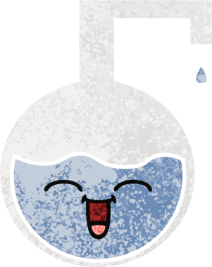 Bir insan tarafından çizilmiş bilimsel bir deneyin retro çizim tarzı karikatürü