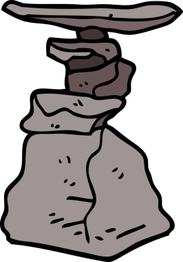 Bir insan tarafından çizilmiş karikatür yığını.