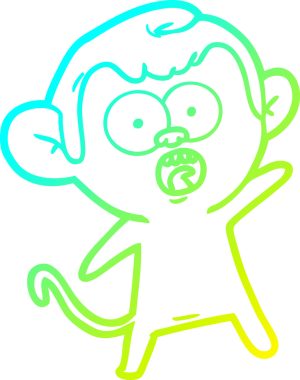 Bir insan tarafından çizilmiş bir çizgi filmin soğuk gradyan çizimi.