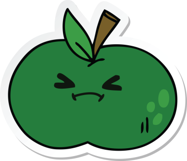 Bir insan tarafından çizilmiş tuhaf bir elmanın çıkartması.