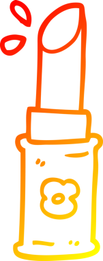 Bir insan tarafından çizilmiş bir çizgi film rujunun sıcak gradyan çizimi