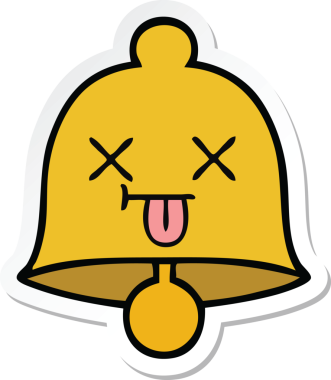 Bir insan tarafından çizilmiş sevimli bir çanın çıkartması.