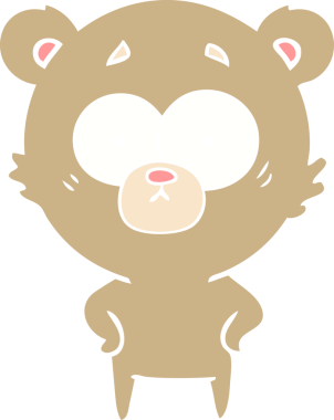 şaşırmış ayı düz renkli çizgi film bir insan tarafından çizilmiş.