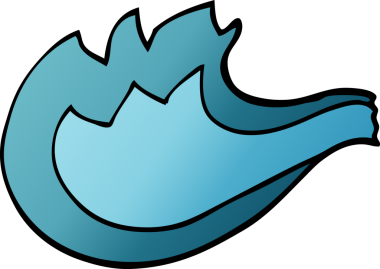 Bir insan tarafından çizilmiş mavi gaz alevi.