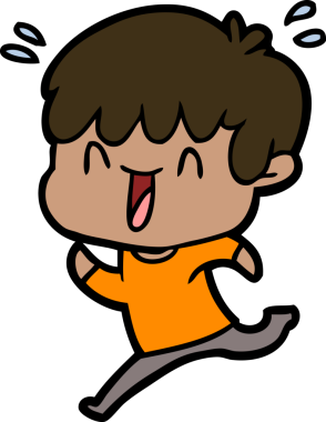 Bir insan tarafından çizilmiş gülen çocuk.