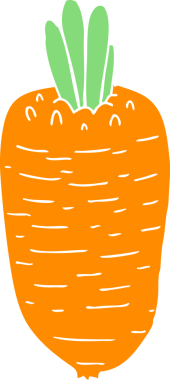 Bir insan tarafından çizilmiş düz renkli sebze karikatürü