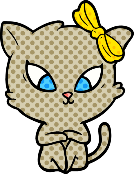 Bir insan tarafından çizilmiş çizgi film kedisi.