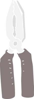 Bir insan tarafından çizilmiş pense düz renk çizimi