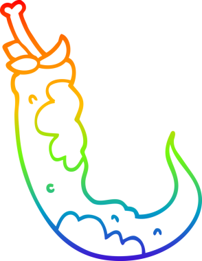 Bir insan tarafından çizilmiş kırmızı kırmızı kırmızı acı biber çizgi çizimi